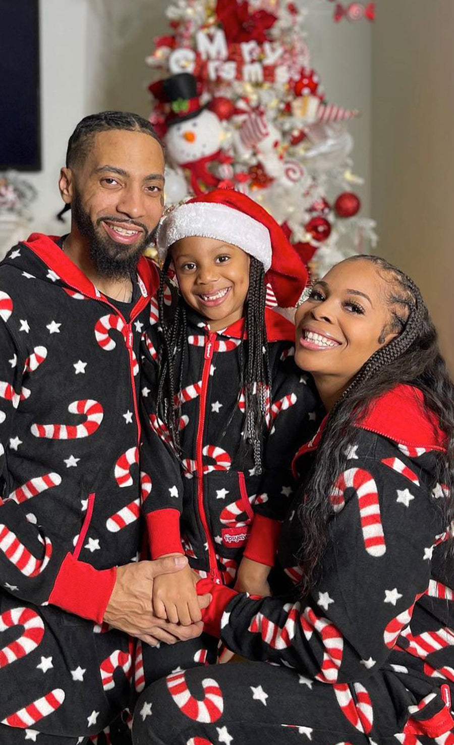 shop family onesies - men's, women's, and girl's candy cane lane jumpsuits