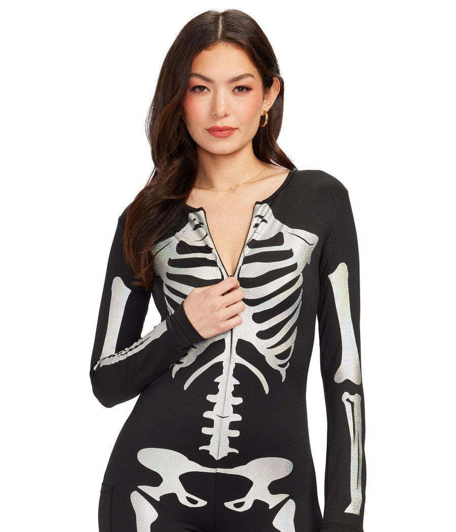 Shimmer Skeleton Bodysuit Costume Image 2