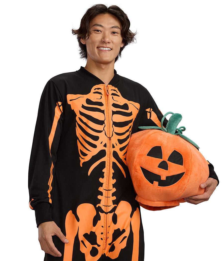 Men's Pumpkin Head Skeleton Costume Image 2
