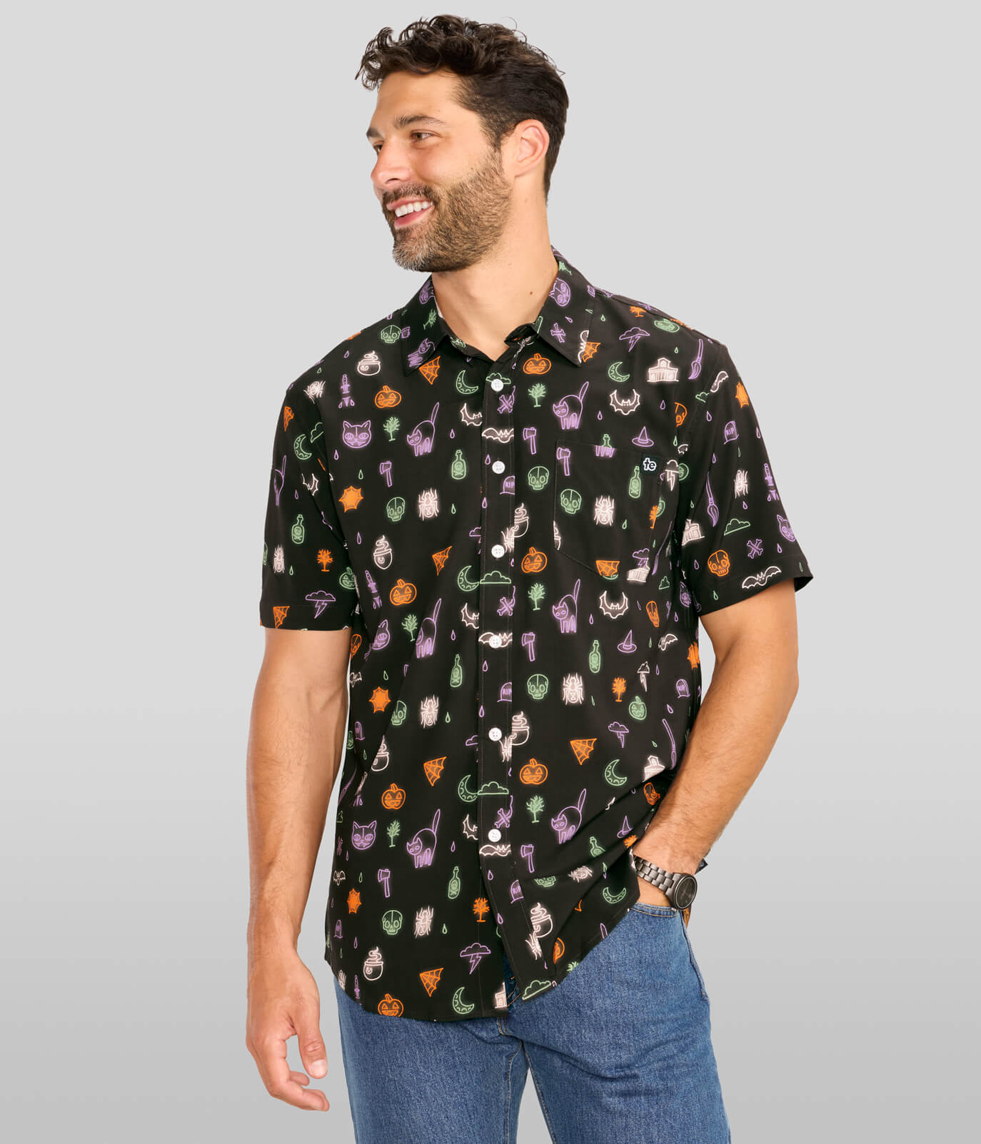 Men's Black Magic Button Down Shirt Image 2