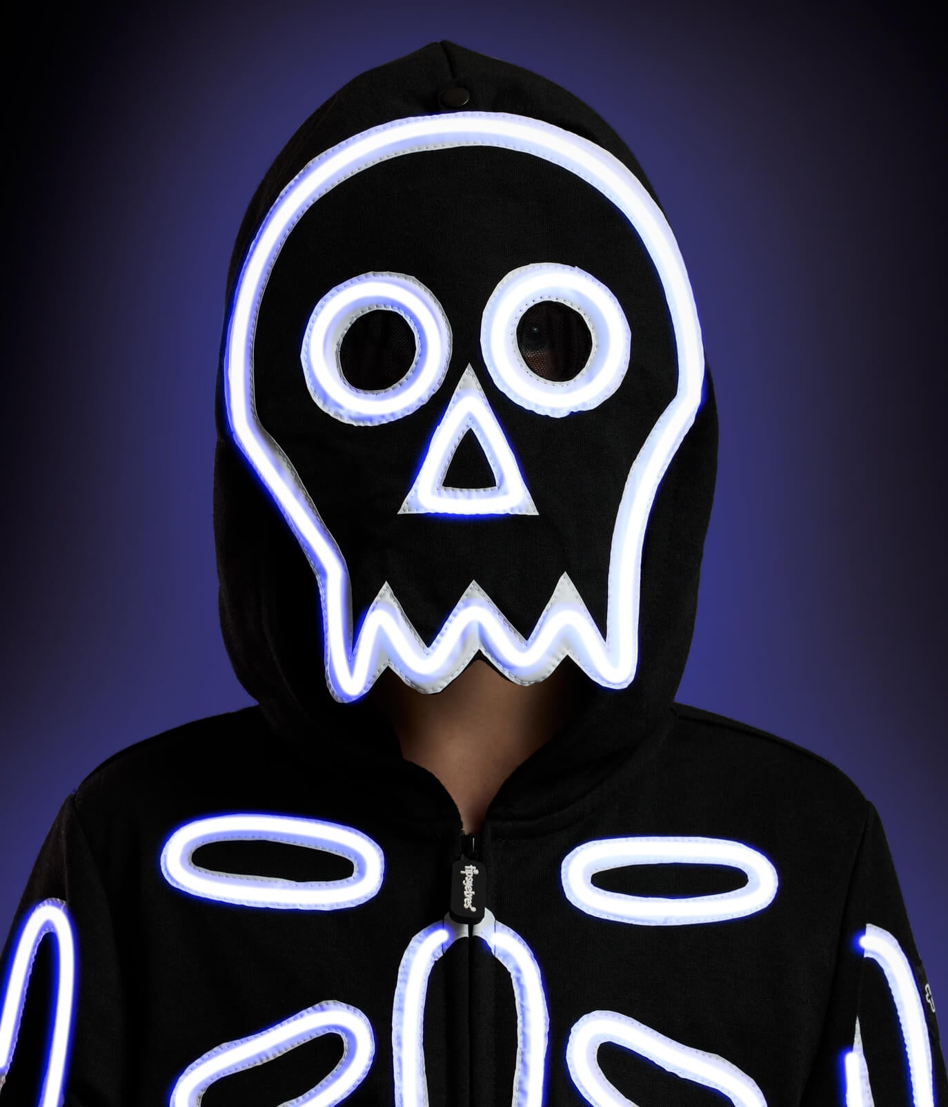 Boy's Neon LED Light Up Skeleton Costume Image 2