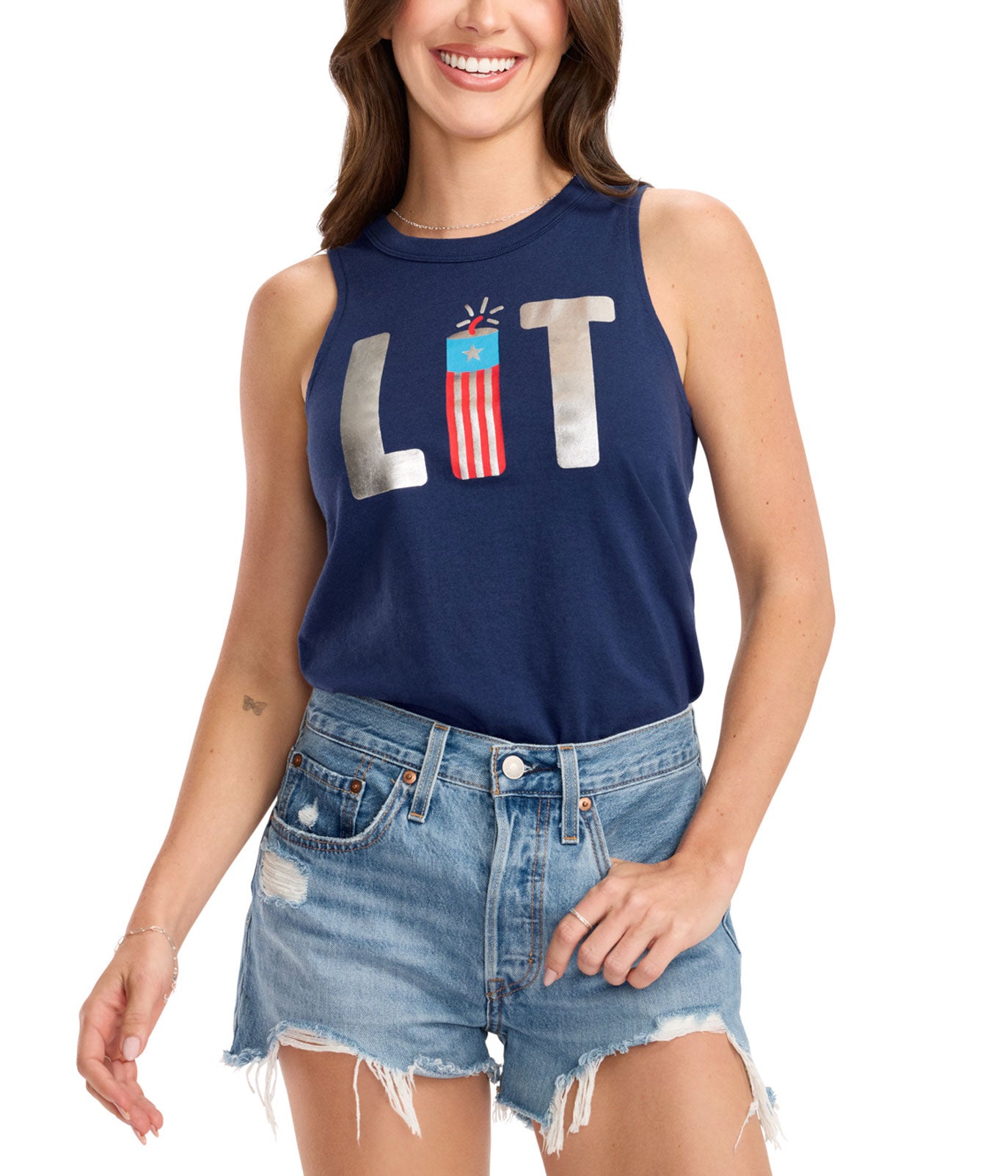 Women's Lit Foil Tank Top