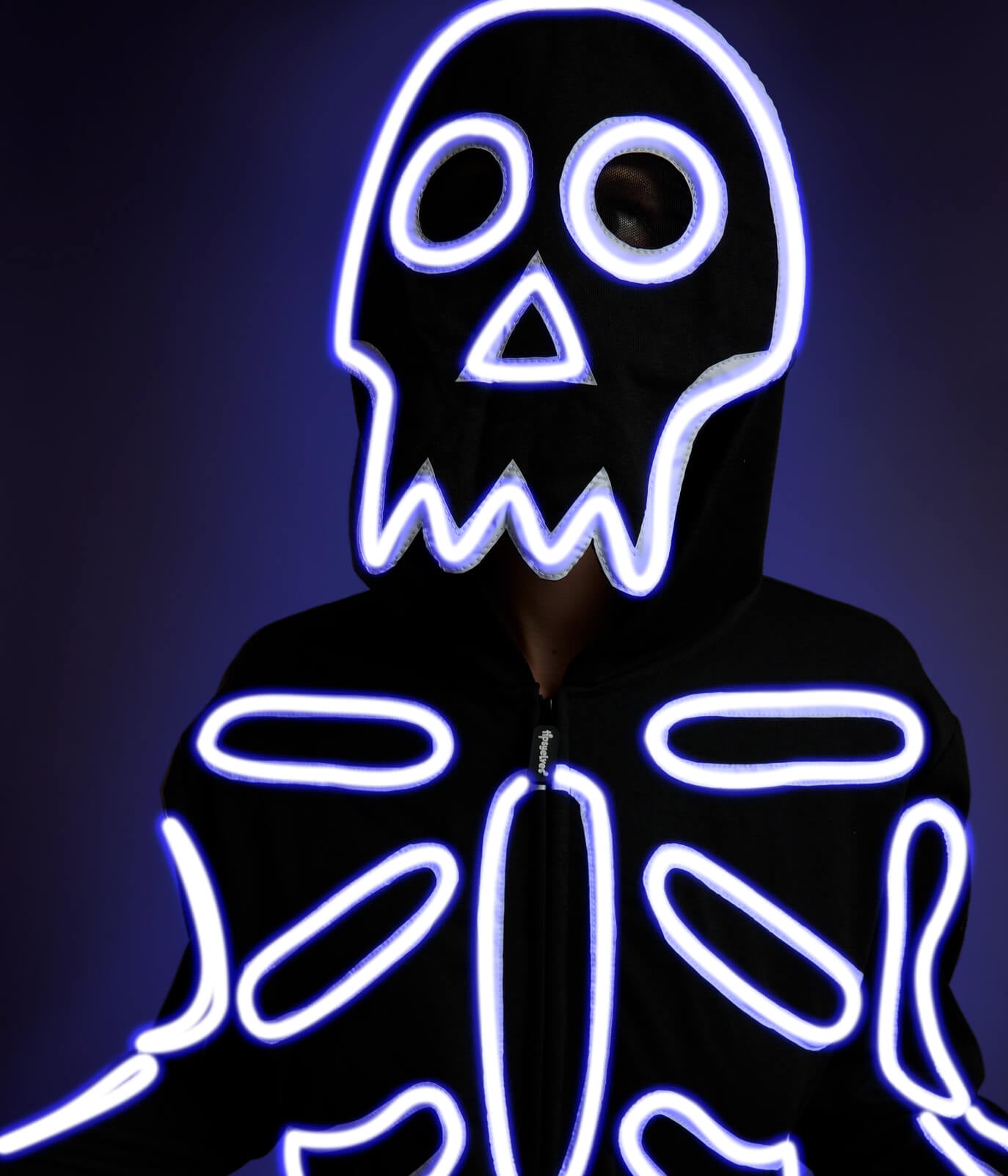 Women's Neon LED Light Up Skeleton Costume Image 2