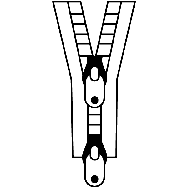 hidden <p> full front </p><p> zipper</p>